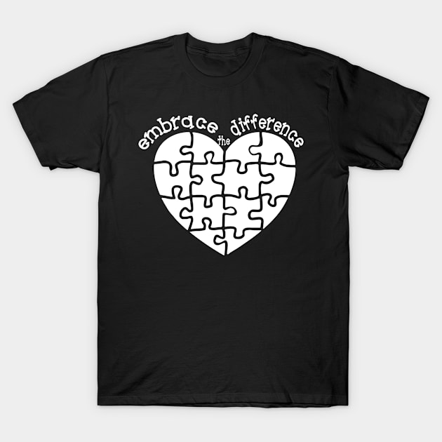 Autism Awareness Embrace Differences T-Shirt by nevilleanthonysse